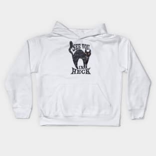 See You In Heck  - retro black cat Kids Hoodie